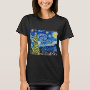 Van Gogh Starry Night - Julgran Hoodie T Shirt