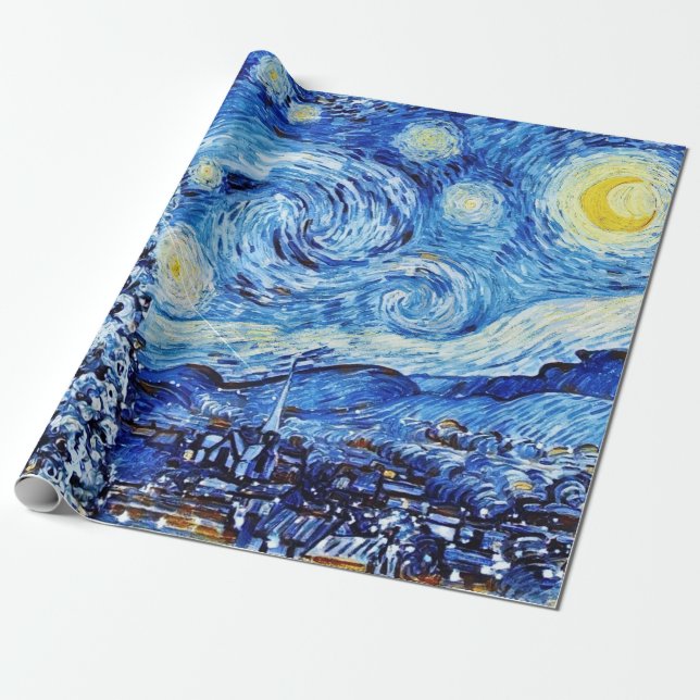Van Gogh Starry Night - Julgran Presentpapper (Utrullad)