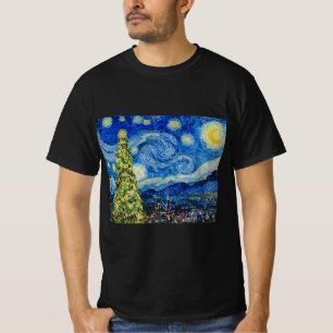 Van Gogh Starry Night - Julgran T-Shirt