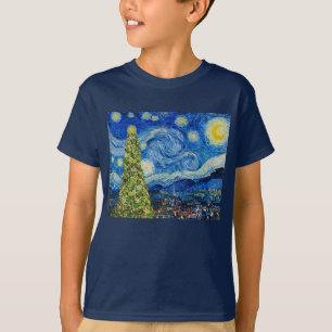 Van Gogh Starry Night - Julgran T Shirt