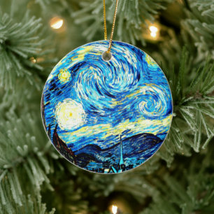 Van Gogh, Starry Night Julgransprydnad Keramik
