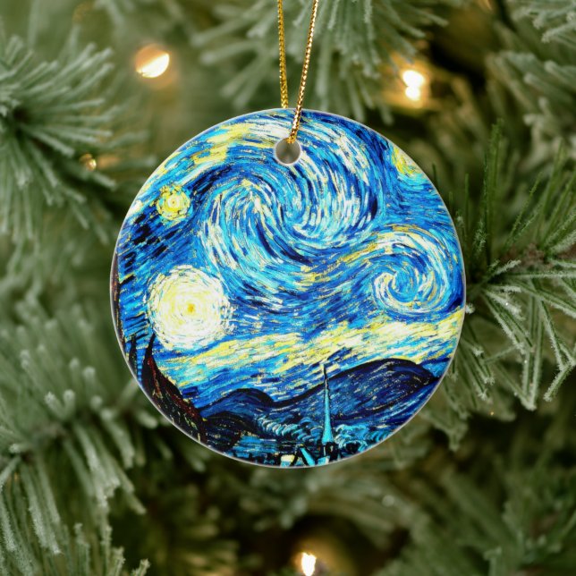 Van Gogh, Starry Night Julgransprydnad Keramik (Träd)