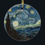 Van Gogh Starry Night Julgransprydnad Keramik<br><div class="desc">Vincent Van Gogh-berömd målar starrikväll</div>