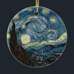 Van Gogh Starry Night Julgransprydnad Keramik<br><div class="desc">Vincent Van Gogh-berömd målar starrikväll</div>