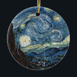 Van Gogh Starry Night Julgransprydnad Keramik<br><div class="desc">Vincent Van Gogh Starry Night-mästerverk,  vintage av nutida produkter från Zazilicious</div>