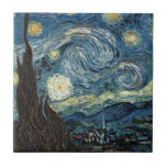 Van Gogh Starry Night Kakelplatta<br><div class="desc">Vincent Van Gogh-berömd målar starrikväll</div>