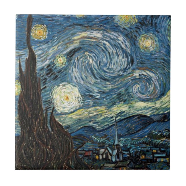 Van Gogh Starry Night Kakelplatta (Framsidan)