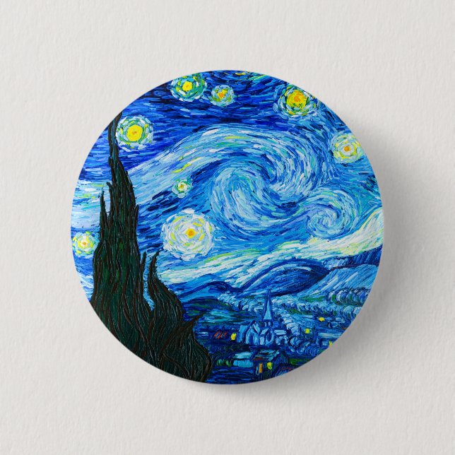 Van Gogh Starry Night Knapp (Framsida)