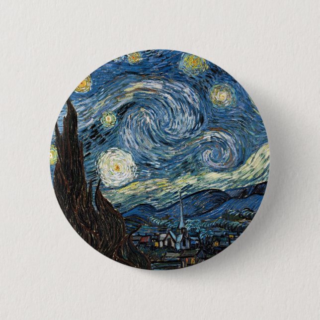 Van Gogh Starry Night Knapp (Framsida)