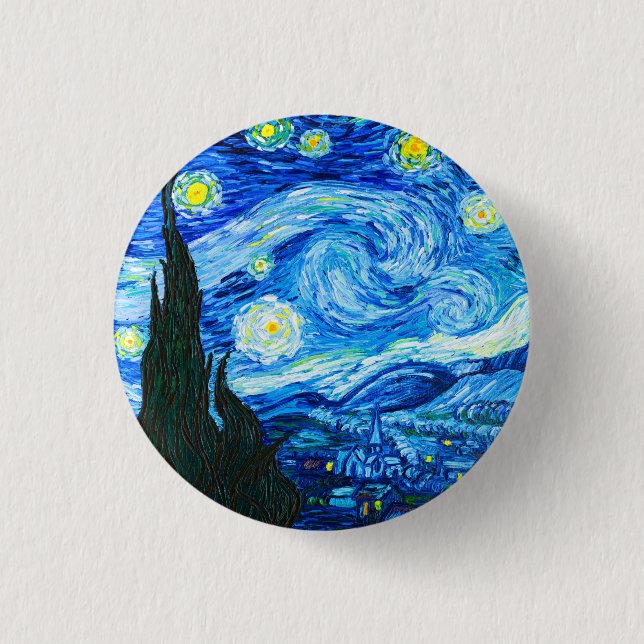 Van Gogh Starry Night Knapp (Framsida)
