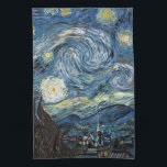 Van Gogh Starry Night Kökshandduk<br><div class="desc">Vincent Van Gogh Starry Night-mästerverk,  vintage av nutida produkter från Zazilicious</div>