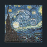 Van Gogh Starry Night Magnet<br><div class="desc">Vincent Van Gogh Starry Night-mästerverk,  vintage av nutida produkter från Zazilicious</div>