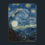 Van Gogh Starry Night Magnet<br><div class="desc">Vincent Van Gogh Starry Night-mästerverk,  vintage av nutida produkter från Zazilicious</div>