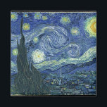 Van Gogh Starry Night Magnet<br><div class="desc">Om Starry Night\ är en målning av den nederländske postimponerande konstnären Vincent van Gogh. Målaren skildrar vyn utanför sitt sanitariumfönster på natten, även om den målades från minnet under dagen. Sedan 1941 har det varit i den permanenta samlingen av Modern Art-museet i New York City. Vid upprepade tillfällen hyllas målningen...</div>