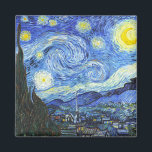 VAN GOGH Starry Night Magnet<br><div class="desc">"van gogh vincent",  stjärnkväll,  "berömd tavla",  vintage,  stjärnor,  himlar,  "bra art",  blått</div>