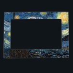 Van Gogh Starry Night Magnetisk Ram<br><div class="desc">Vincent Van Gogh Starry Night-mästerverk,  vintage av nutida produkter från Zazilicious</div>