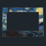 Van Gogh Starry Night Magnetisk Ram<br><div class="desc">Vincent Van Gogh Starry Night-mästerverk,  vintage av nutida produkter från Zazilicious</div>