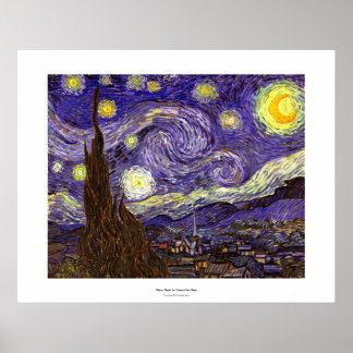 Van Gogh Starry Night-målare av konstnären Vincent Poster