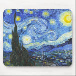 VAN GOGH Starry Night Musmatta<br><div class="desc">"van gogh vincent",  stjärnkväll,  "berömd tavla",  vintage,  stjärnor,  himlar,  "bra art",  blått</div>