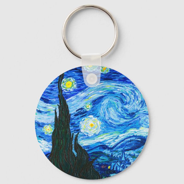Van Gogh Starry Night Nyckelring (Framsida)