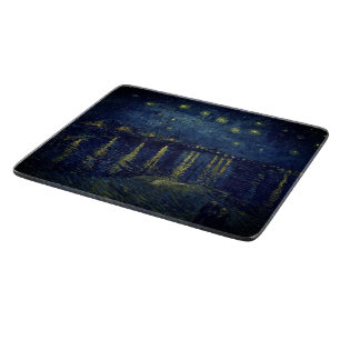 Van Gogh Starry Night on Rhone Glass Caking Board