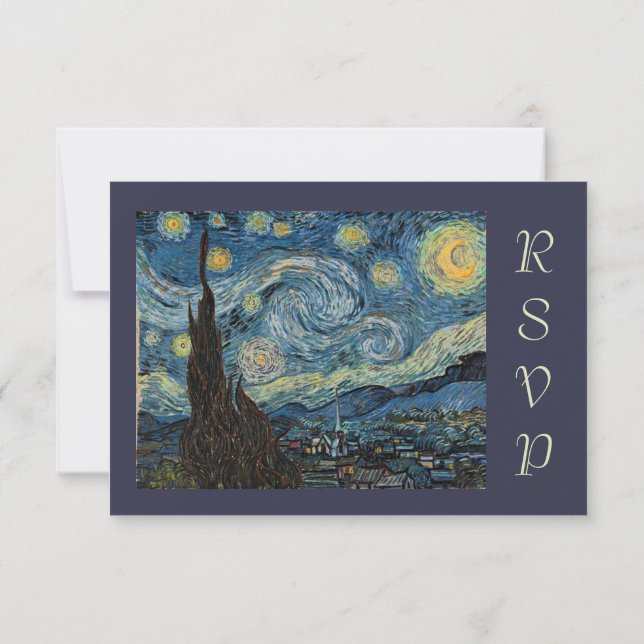 Van Gogh Starry Night osa Inbjudningar (Baksida)