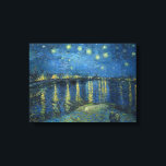 Van Gogh: Starry Night over Rhone Canvastryck<br><div class="desc">Starrinatten över Rhen. Fantastiskt klassiskt landskap målat av den nederländske målaren Vincent Willem van Gogh. vintage, vincent van gogh, post impressionism, imponsionist, post impressionist, gåva, landskap, stjärnnatten över rhone</div>