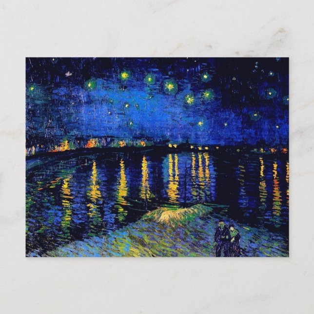Van Gogh Starry Night Over Rhone (F474) Fine Art Vykort (Framsida)