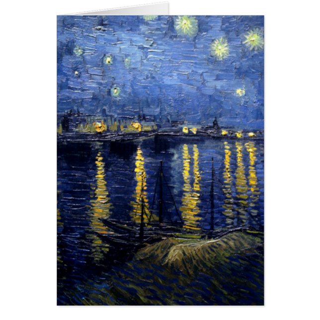 Van Gogh Starry Night over Rhone Hälsningskort (Framsidan)