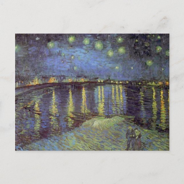 Van Gogh Starry Night over Rhone Helg Vykort (Framsida)