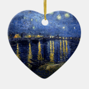 Van Gogh Starry Night over Rhone Julgransprydnad Keramik