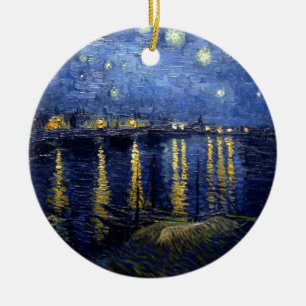 Van Gogh Starry Night over Rhone Julgransprydnad Keramik