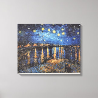 Van Gogh Starry Night Över Rhone-Oljemålningen Canvastryck
