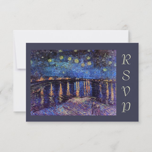 Van Gogh Starry Night över Rhone-osan Inbjudningar (Baksida)