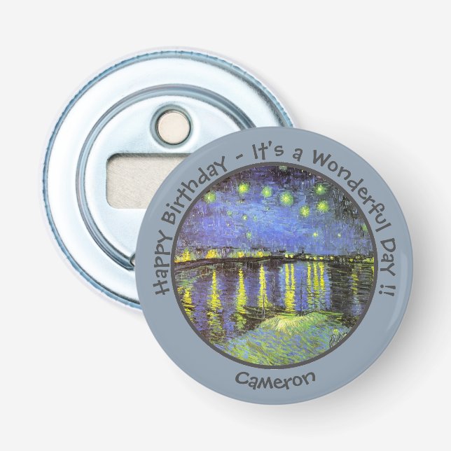 van Gogh Starry Night over Rhone Party Items Flasköppnare (Framsidan)