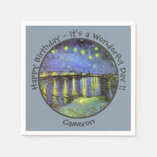 van Gogh Starry Night over Rhone Party Items Pappersservett