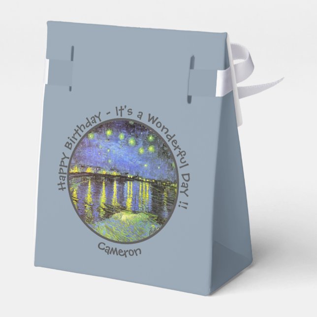 van Gogh Starry Night over Rhone Party Items Presentaskar (Baksidan Sidan)