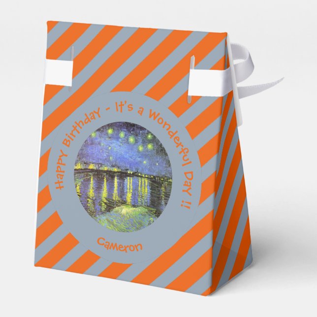 van Gogh Starry Night over Rhone Party Items Presentaskar (Baksidan Sidan)