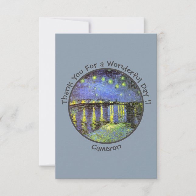 van Gogh Starry Night over Rhone Party Items Tack Kort (Framsida)