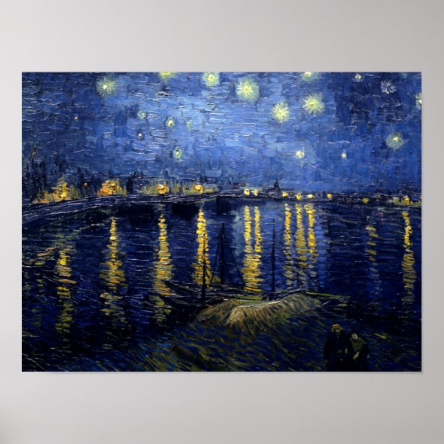 Van Gogh Starry Night Over Rhone Poster (Framsidan)