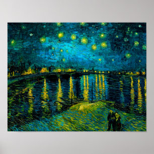 Van Gogh Starry Night over Rhône Poster