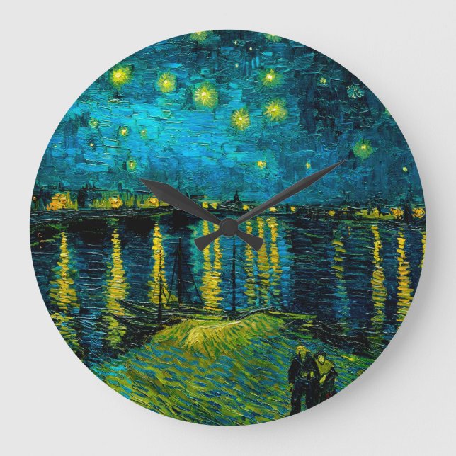 Van Gogh Starry Night over Rhône Stor Klocka (Framsida)