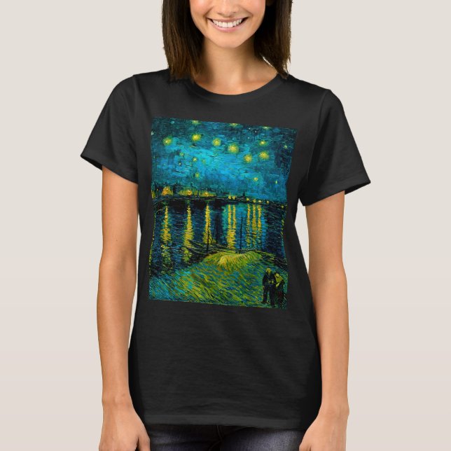 Van Gogh Starry Night over Rhône T Shirt (Framsida)