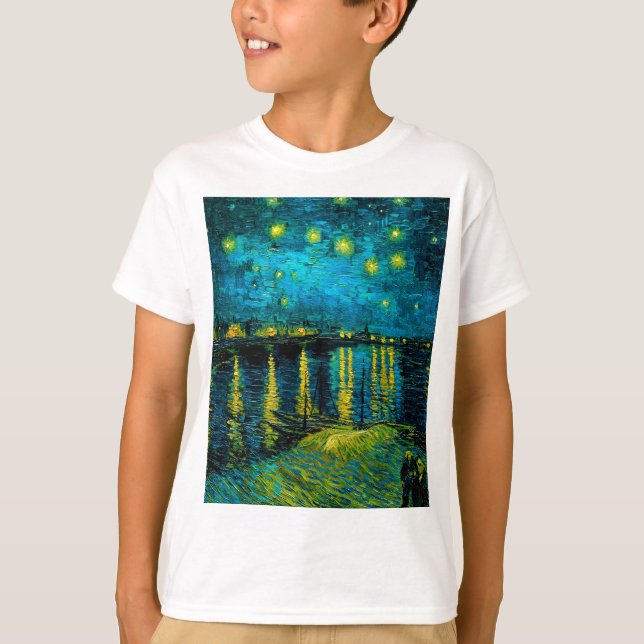 Van Gogh Starry Night over Rhône T Shirt (Framsida)