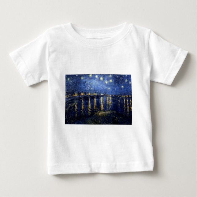 Van Gogh Starry Night over Rhone T-shirt (Framsida)