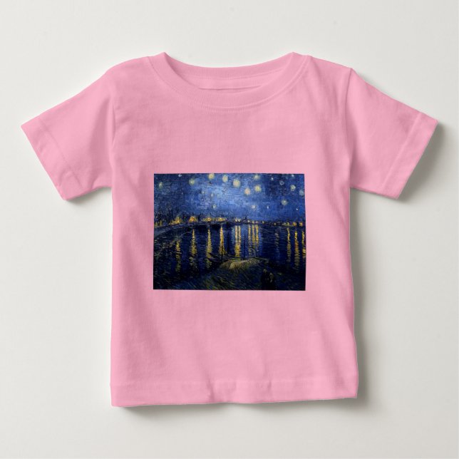 Van Gogh Starry Night over Rhone Tee Shirt (Framsida)