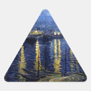 Van Gogh Starry Night over Rhone Triangelformat Klistermärke