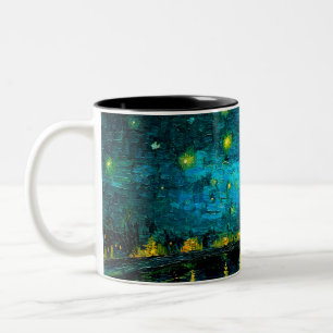 Van Gogh Starry Night over Rhône Två-Tonad Mugg