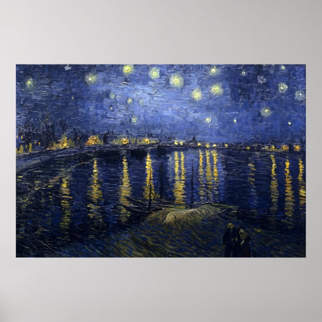 van Gogh - Starry Night Over the Rhone (1888) Poster (Framsidan)
