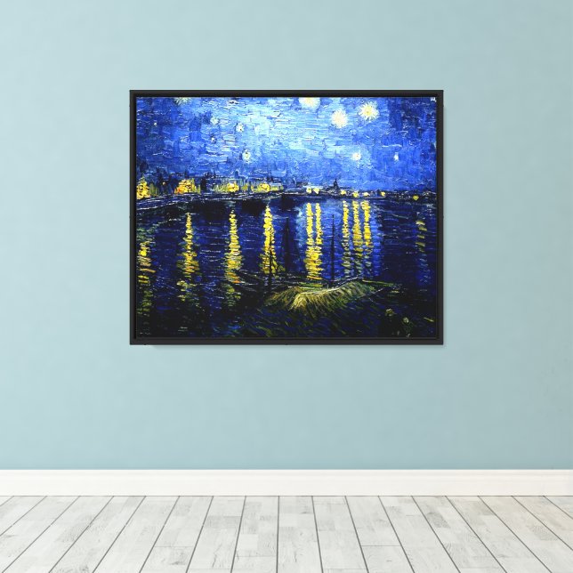 Van Gogh - Starry Night over the Rhone Canvastryck (Insitu (trägolv))